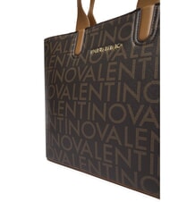 MARIO VALENTINO REGINA RE Borsa shopping a spalla logo all over moro/naturale - Borse Donna - 3