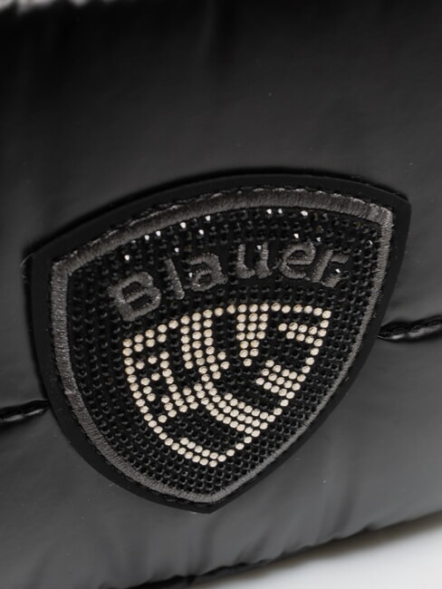 PADDED NYLON Zaino con logo in strass NERO - Borse Donna