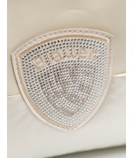 BLAUER PADDED NYLON Pochette morbida con logo strass white - Borse Donna - 3