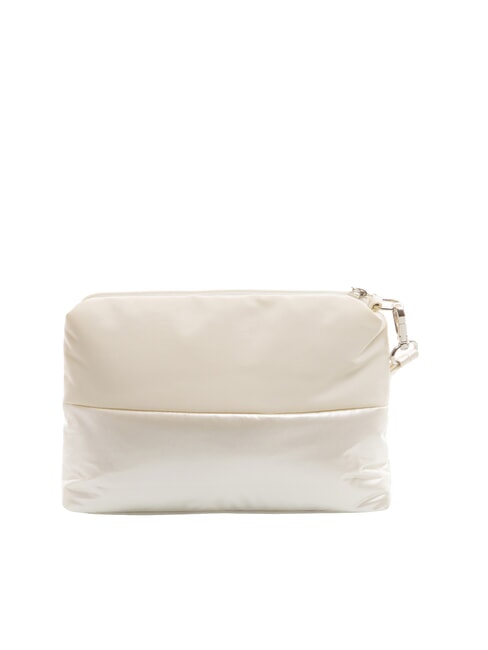PADDED NYLON Pochette morbida con logo strass white - Borse Donna