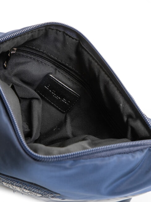 PADDED NYLON Pochette morbida con logo strass BLU NAVY - Borse Donna