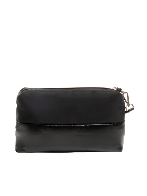 PADDED NYLON Pochette morbida con logo strass NERO - Borse Donna
