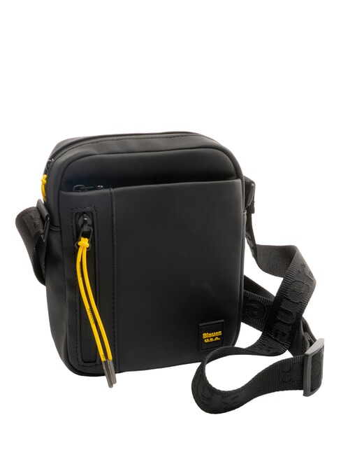 RUBBER Borsello piccolo gommato NERO - Tracolle Uomo