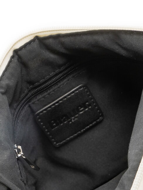 PADDED NYLON Borsa fluffy a tracolla logo strass white - Borse Donna