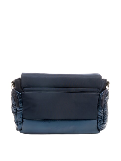 PADDED NYLON Borsa fluffy a tracolla logo strass BLU NAVY - Borse Donna