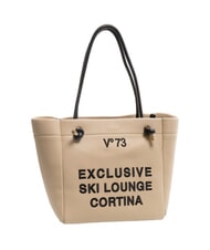 V73 CORTINA Borsa shopping media a spalla ecru - Borse Donna - 2