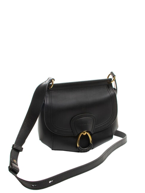 ERICA Borsa in pelle a tracolla Nero Oro - Borse Donna