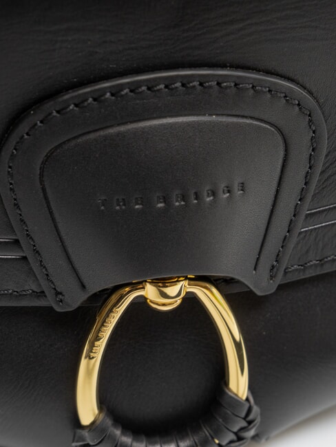 ERICA Borsa in pelle a tracolla Nero Oro - Borse Donna