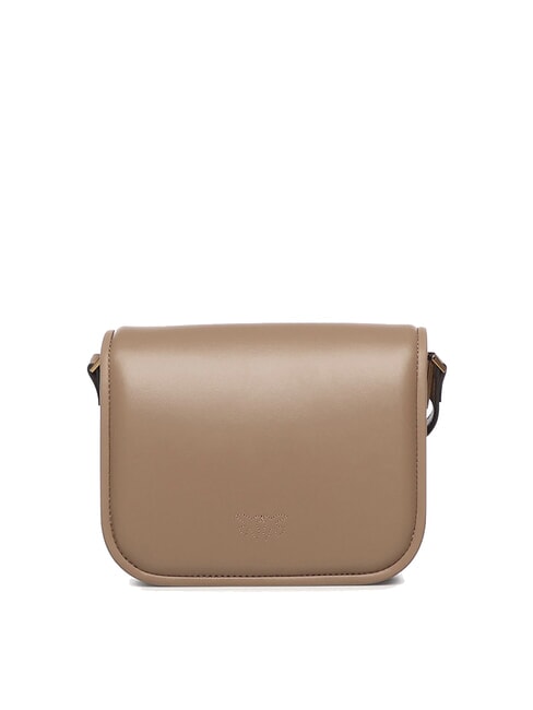 LOVE BOX Borsa mini in nappa con flap biscotto zenzero-antique gold - Borse Donna