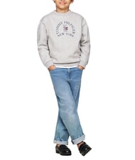 TOMMY HILFIGER TH KIDS Felpa a girocollo con stampa light grey heather - Felpe Bambini - 3