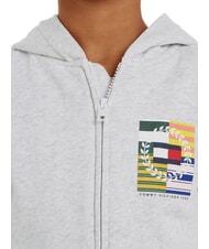 TOMMY HILFIGER TH KIDS Felpa full zip con cappuccio new light grey heather - Felpe Bambini - 3