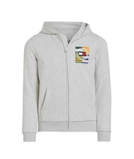 TOMMY HILFIGER TH KIDS Felpa full zip con cappuccio new light grey heather - Felpe Bambini - 4