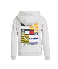 TOMMY HILFIGER TH KIDS Felpa full zip con cappuccio new light grey heather - Felpe Bambini - 5