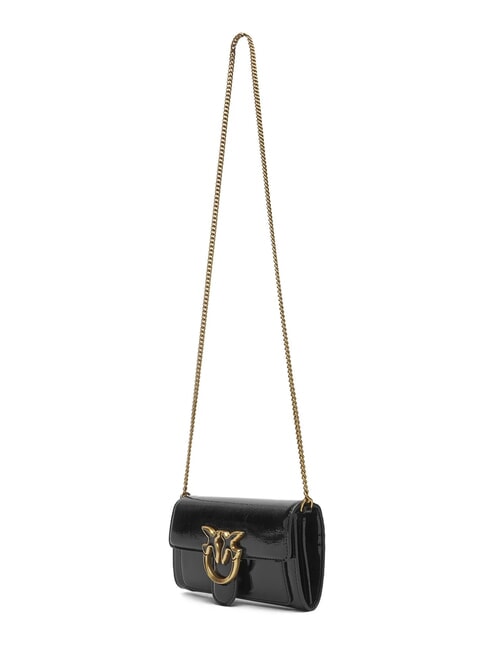 LOVE ONE Borsa mini lucida a tracolla nero-antique gold - Borse Donna