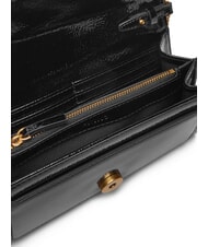 PINKO LOVE ONE Borsa mini lucida a tracolla nero-antique gold - Borse Donna - 4