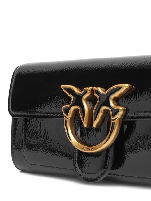 LOVE ONE Borsa mini lucida a tracolla nero-antique gold - Borse Donna