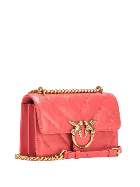 LOVE ONE MINI Borsa mini in pelle crosta coral. speziato-antique gold - Borse Donna