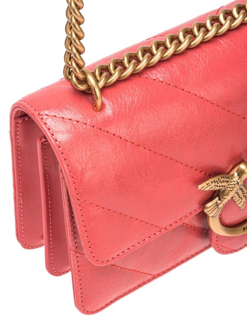 LOVE ONE MINI Borsa mini in pelle crosta coral. speziato-antique gold - Borse Donna