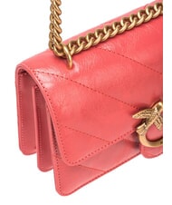 PINKO LOVE ONE MINI Borsa mini in pelle crosta coral. speziato-antique gold - Borse Donna - 3