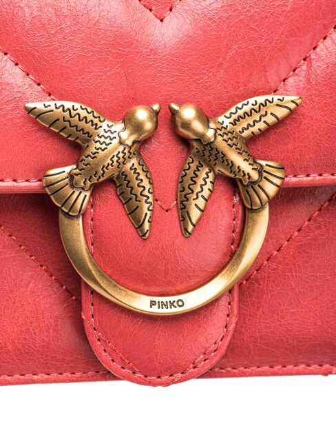 LOVE ONE MINI Borsa mini in pelle crosta coral. speziato-antique gold - Borse Donna