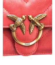PINKO LOVE ONE MINI Borsa mini in pelle crosta coral. speziato-antique gold - Borse Donna - 4