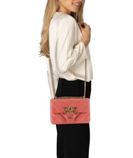 PINKO LOVE ONE MINI Borsa mini in pelle crosta coral. speziato-antique gold - Borse Donna - 6