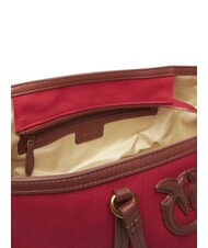 PINKO MIRANDA Shopping Bag con tracolla rosso/cuoio-antique gold - Borse Donna - 6