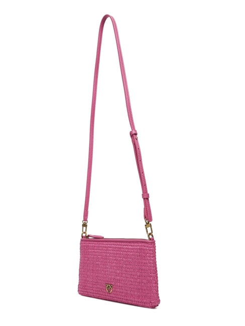 FLAT Pochette in rafia con tracolla barbabietola ch-antique gold - Borse Donna