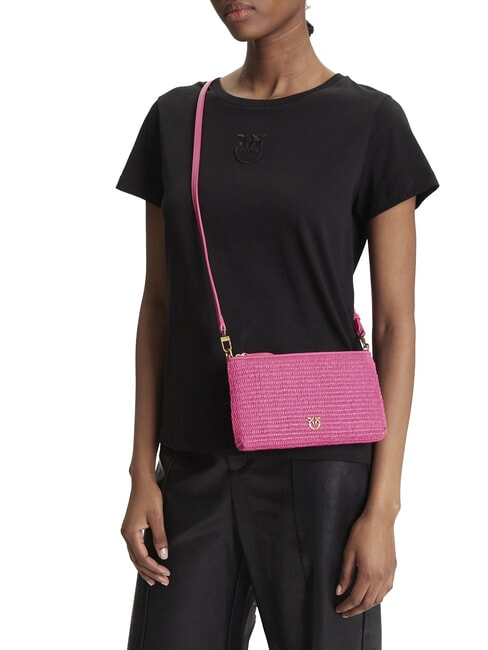 FLAT Pochette in rafia con tracolla barbabietola ch-antique gold - Borse Donna