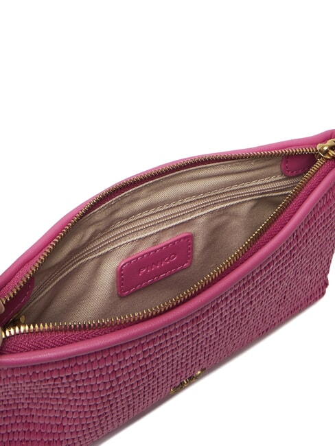 FLAT Pochette in rafia con tracolla barbabietola ch-antique gold - Borse Donna