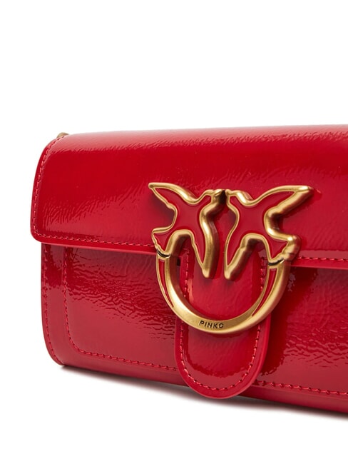 LOVE ONE Borsa mini lucida a tracolla rosso-antique gold - Borse Donna