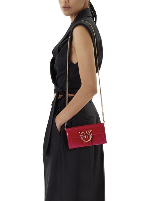 LOVE ONE Borsa mini lucida a tracolla rosso-antique gold - Borse Donna