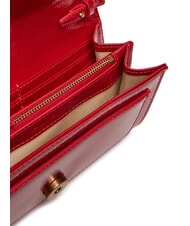 PINKO LOVE ONE Borsa mini lucida a tracolla rosso-antique gold - Borse Donna - 6