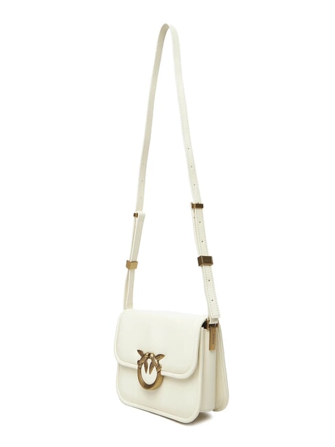 LOVE BOX Borsa mini in pelle a tracolla bianco seta-antique gold - Borse Donna