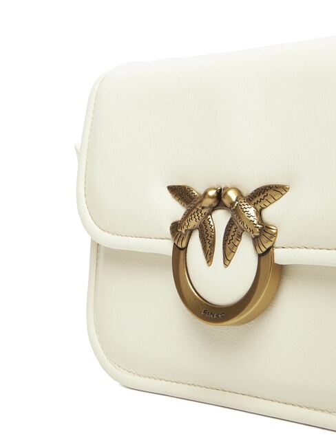 LOVE BOX Borsa mini in pelle a tracolla bianco seta-antique gold - Borse Donna