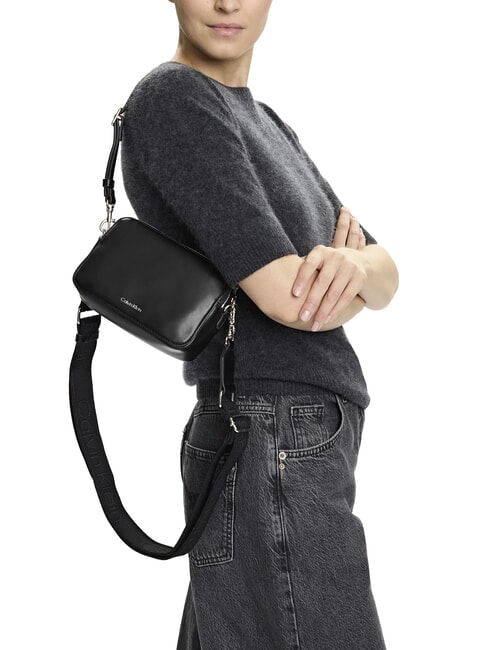 SIGNATURE LOGO STRAP Borsa camera case doppia funzione black / old silver - Borse Donna