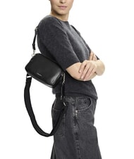 CALVIN KLEIN SIGNATURE LOGO STRAP Borsa camera case doppia funzione black / old silver - Borse Donna - 5