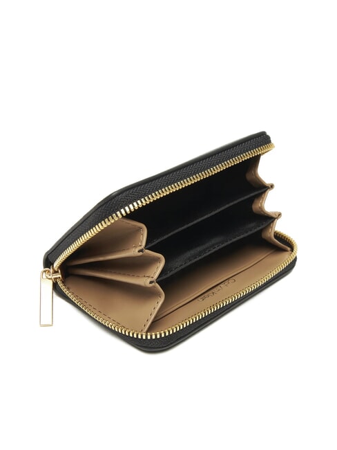 EMBOSSED LOGO Portafoglio medio zip around black/toasted coconut - Portafogli Donna