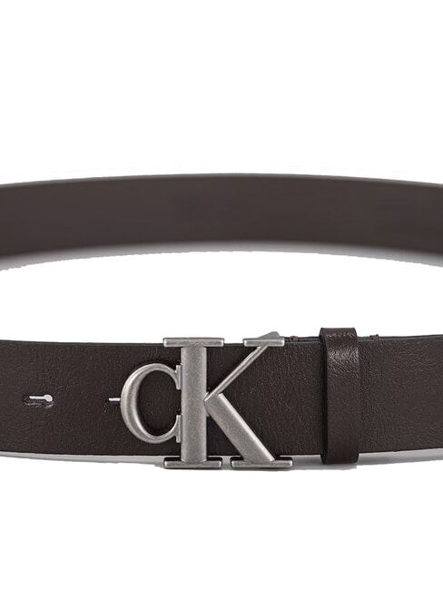 CK HARDWARE Cintura in pelle ck dark brown/antique silver - Cinture