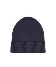 TOMMY HILFIGER TH FLAG Cappello beanie in cotone con risvolto space blue / black - Cappelli - 2