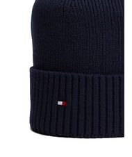 TOMMY HILFIGER TH FLAG Cappello beanie in cotone con risvolto space blue / black - Cappelli - 3