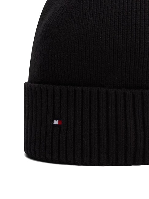 TH FLAG Cappello beanie in cotone con risvolto black - Cappelli