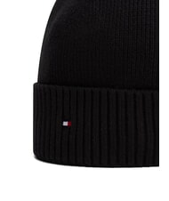 TOMMY HILFIGER TH FLAG Cappello beanie in cotone con risvolto black - Cappelli - 3