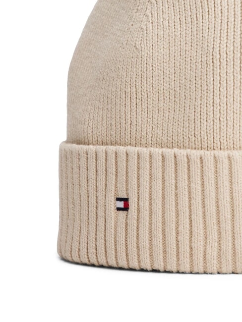 TH FLAG Cappello beanie in cotone con risvolto classic beige - Cappelli