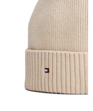 TOMMY HILFIGER TH FLAG Cappello beanie in cotone con risvolto classic beige - Cappelli - 3