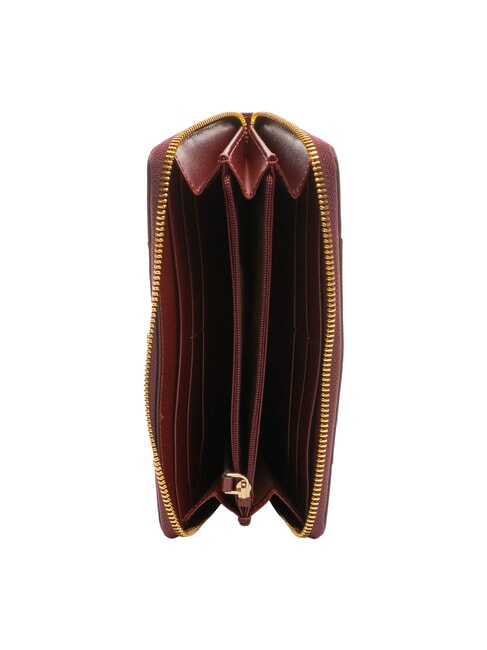 VIGNA  Portafoglio zip around in pelle Chianti/Bordeaux/Oro          - Portafogli Donna