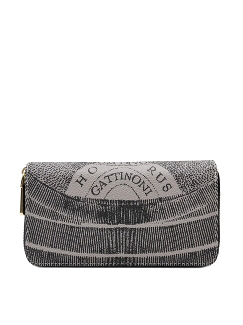 PLANETARIUM Portafoglio grande double zip monochrom lt grey/ black - Portafogli Donna