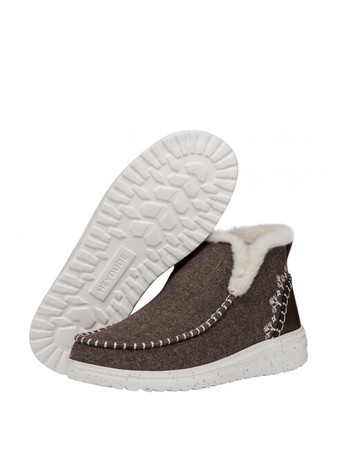 DENNY Scarpa a stivaletto in lana walnut - Scarpe Donna