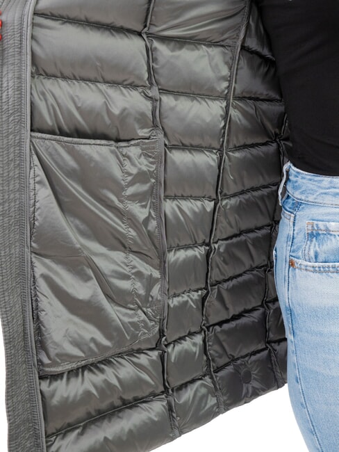 DELUXE Piumino donna cappuccio pelliccia dark steel-dark stee - Piumini Donna