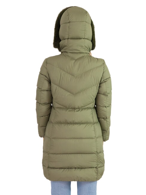 CAPTION Piumino donna lungo con cappuccio mud - Piumini Donna